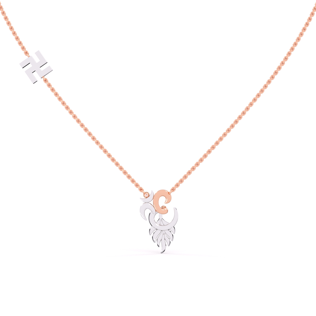 Religious Swastik & OM Diamond Gold Pendant